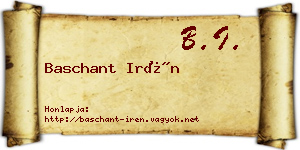 Baschant Irén névjegykártya